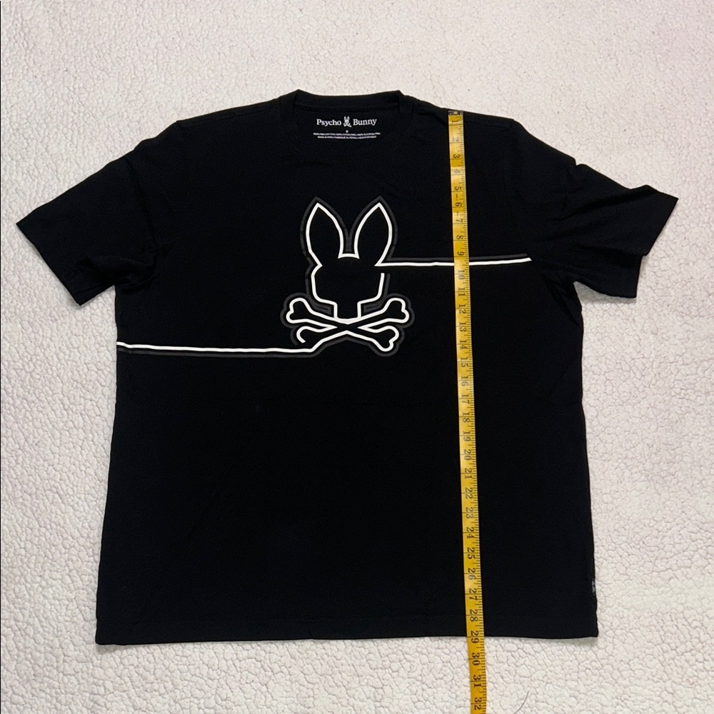 Psycho Bunny Black T-Shirt with White Outline Design NWOT - Picture 7 of 10
